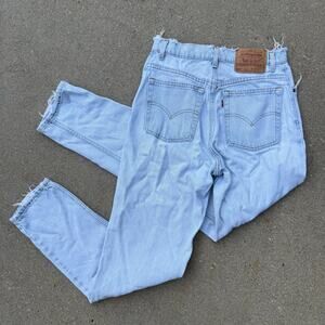 Vintage 90s Levi's 550 Relaxed Fit Tapered Leg Jeans White Wash Worn In 10 Reg